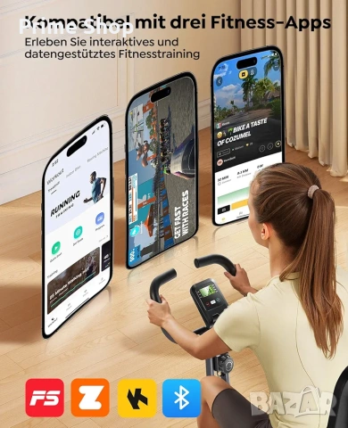 Сгъваем велоергометър Toputure 5-в-1, Bluetooth, до 140 кг, Зелен, снимка 6 - Фитнес уреди - 54510362