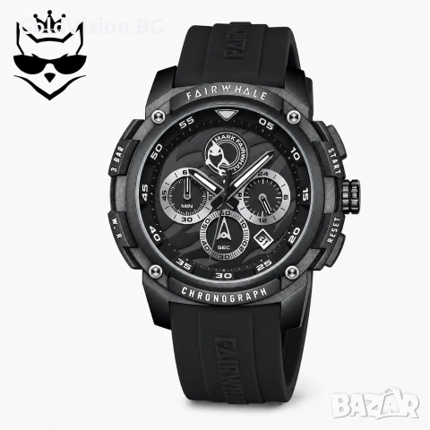 FAIRWHALE FW-4410 BLACK – спортно-луксозен кварцов часовник