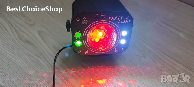 LED лазерна лампа за проектор, светлинни ефекти, контролирани със звук, компактна, преносима, снимка 4 - Прожектори - 55377027