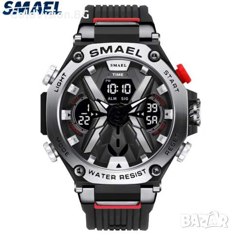 SMAEL 8087 Black-Silver – мултифункционален спортен мъжки часовник