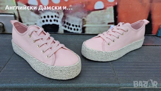 Английски дамски полукецове,тип еспадрили, снимка 3 - Кецове - 55327969