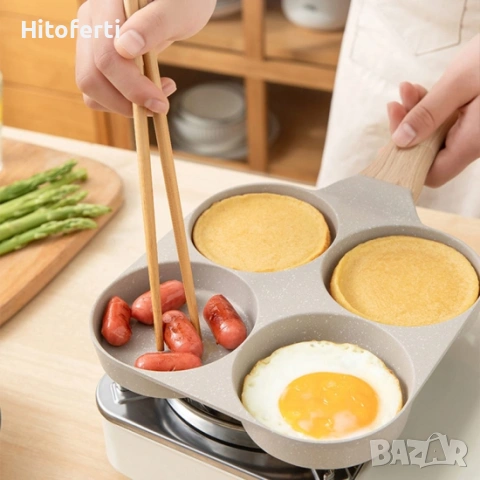 Тиган за мини палачинки с 4 гнезда, 19х19х2.3 см, снимка 2 - Аксесоари за кухня - 54150716