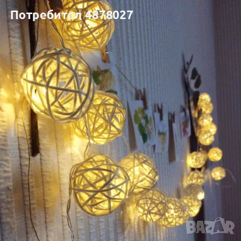 Коледни лампички декорация – крушки с батерии 10 броя "1 цвят ,като на снимките", снимка 11 - Декорация за дома - 55553689