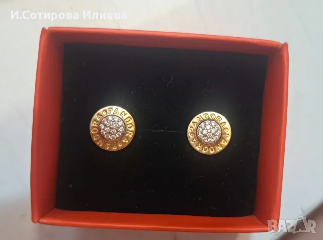 Оригинални златни обеци Pandora (585)