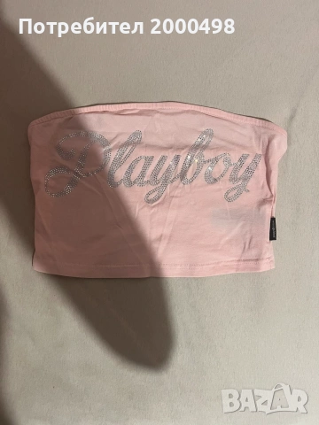 2000s y2k розов playboy топ