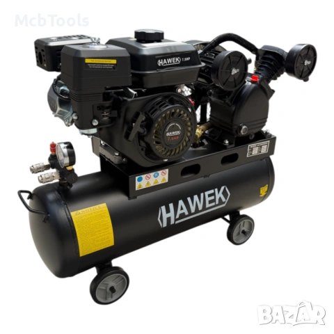 Бензинов компресор за въздух 50 литра 7.5Hp HAWEK, снимка 3 - Други инструменти - 54420047