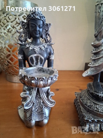 Продавам 2 статуи заедно на Буда, черна и сребърна, "Богиня Деви Тара", снимка 9 - Декорация за дома - 54202821