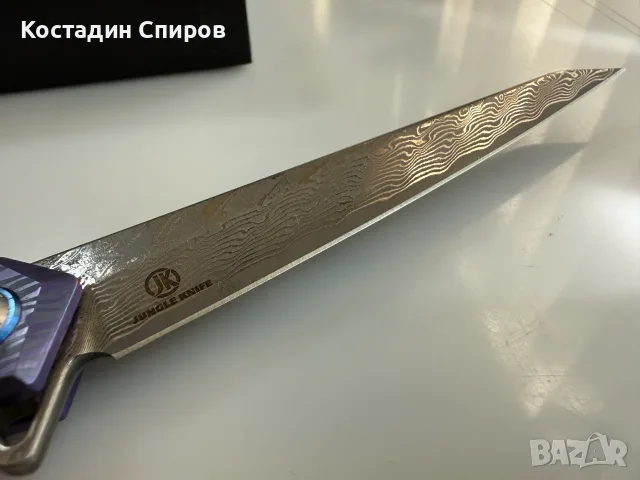 ножове Defcon Jungle Knife – Титан, Дамаск и D2, снимка 8 - Ножове - 55472987