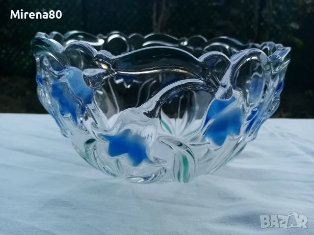 * Walther Glass * - кристална фруктиера, снимка 2 - Чинии - 55495196