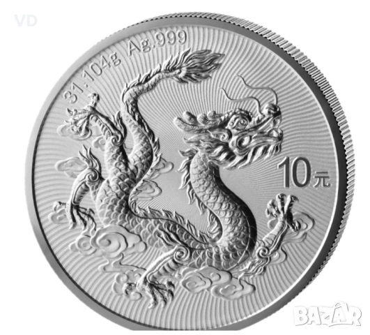 инвестиционна сребърна монета 1 унция дракон 1 oz dragon