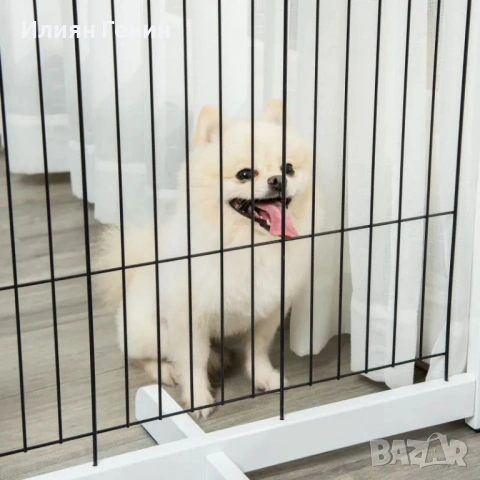 PawHut Дървена предпазна врата за кучета, снимка 9 - За кучета - 54404425