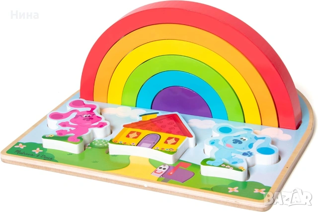 Дървен пъзел- игра Melissa & Doug Blue's Clues & You! , снимка 9 - Образователни игри - 54659212
