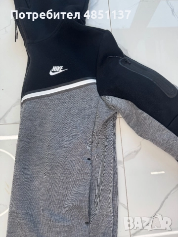 Nike tech fleece сив и черен горница и долиница, снимка 3 - Спортни дрехи, екипи - 54825374