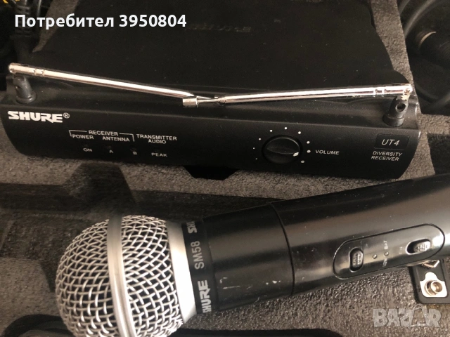 Shure SM58 Безжичен микрофон със приемник ЗА ЧАСТИ ИЛИ РЕМОНТ, снимка 3 - Микрофони - 54817397
