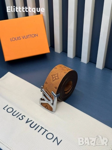колани от естествена кожа в кутия Louis Vuitton 4см, снимка 8 - Колани - 54834915