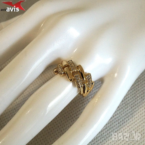 Пръстен с 14К златно покритие 224861, снимка 4 - Пръстени - 54036116
