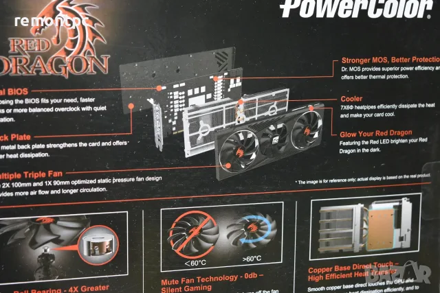 Видео карта PowerColor Radeon RX 6800 16GB Red Dragon OC, снимка 4 - Видеокарти - 55392798