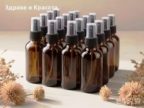 Шишенца със спрей помпичка, 100мл , стъклени, снимка 4 - Буркани, бутилки и капачки - 55636615