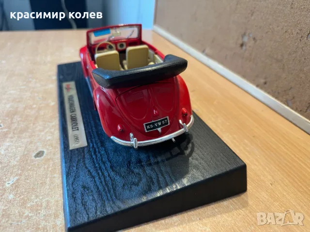 метален модел "VW cabriolet 1951"/1:18/, снимка 7 - Колекции - 55606480