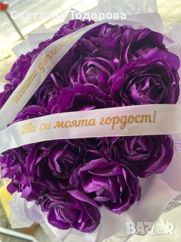 Букети със сатенени рози, снимка 8 - Други - 54731032
