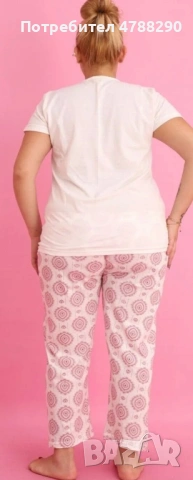  Голям размер памучен пижамен комплект , снимка 5 - Пижами - 54114579