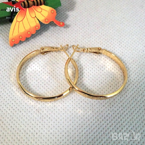 Обеци с 14К златно покритие 2141906