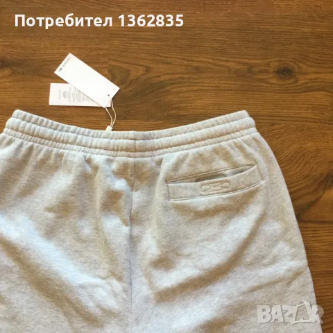 НОВИ оригинални памучни светло сиви къси гащета бермуди LACOSTE / Лакосте  размер 5 / L от САЩ, снимка 9 - Къси панталони - 55392443