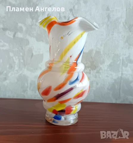 Винтидж ваза тип Мурано-Ръчна изработка. 