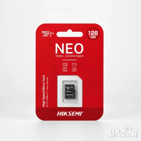 HIKSEMI NEO 128GB – Карта памет за IP камери, видеонаблюдение, Smart Home, фотоапарати и екшън камер, снимка 5 - RAM памет - 55484766