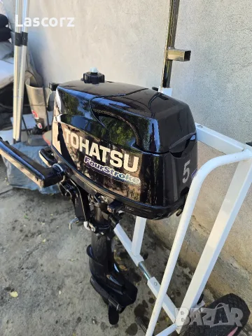 четиритактов извънбордов двигател за лодка Tohatsu с мощност 5 конски сили (5 hp)., снимка 3 - Воден транспорт - 55693610