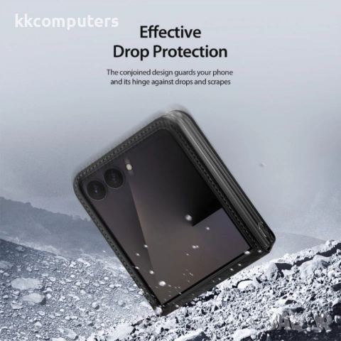 Кожен Калъф за Samsung Galaxy Z Flip8 DUX DUCIS Bril Series с Протектор – Черен, снимка 6 - Калъфи, кейсове - 54680520