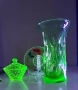 💚Мурано ураново стъкло ваза , снимка 3