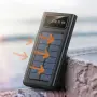 Външна батерия със соларен панел Power bank UKC 8412 10 000 Mah кабел за зареждане 4в1 Син, снимка 5