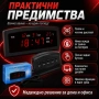 Голям LED дигитален настолен часовник с термометър дата за стая офис електронен температура спалня, снимка 7