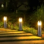 Соларни Инокс външни лампи за трева със LED светлини, снимка 3