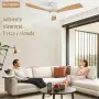 LED Таванен вентилатор с лампа 24W и дистанционно 132cm, снимка 6