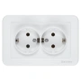 Двоен електрически контакт DeTech DE-9223-52 с рамка, Шуко, 16A, 250V, за вграждане, IP20, бял, снимка 2