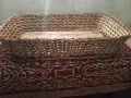 голяма плетена декоративна кошница битова лакирана ца всичко може да се използва сакси брукани  ., снимка 1