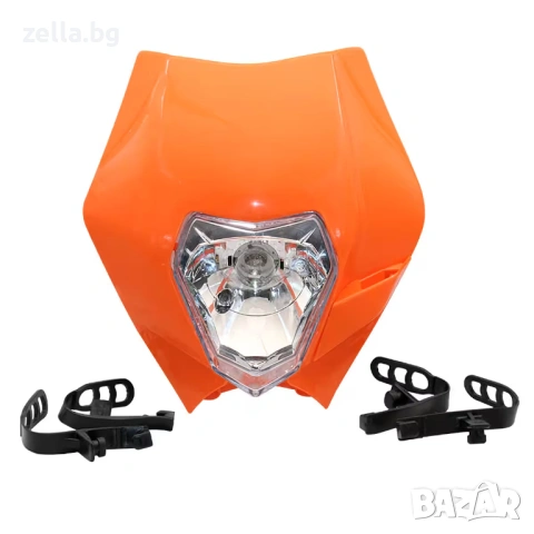 Универсална предна маска за мотор 12V 35W – Enduro, Cross, KTM Supermoto Street Fighter Naked 10100, снимка 4 - Друга електроника - 54657095
