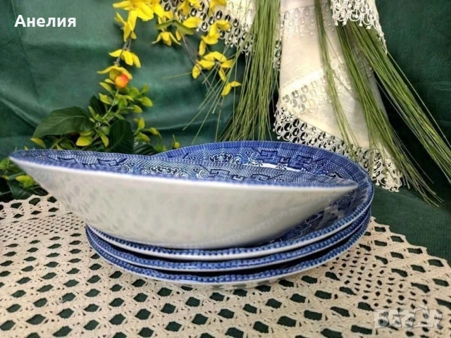 Англия в синьо дизайн синя върба, снимка 7 - Чинии - 55042625