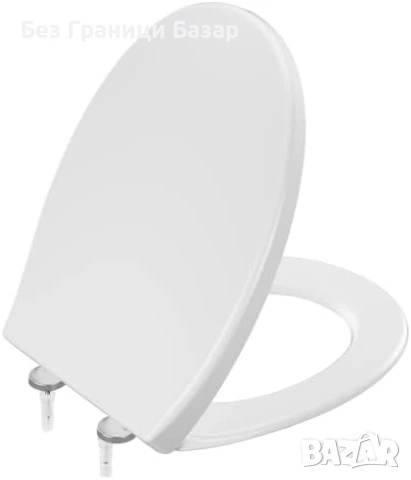 Нова Бяла тоалетна седалка Soft Close UF универсална O Shape антибактериална за баня wc
