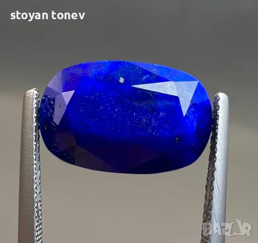 🌌 УНИКАТ: Фасетиран Кралски Лапис Лазули от Бадахшан 9.20 карата със Златно Пиритно „Сърце“ 🌌, снимка 4 - Други - 55336784