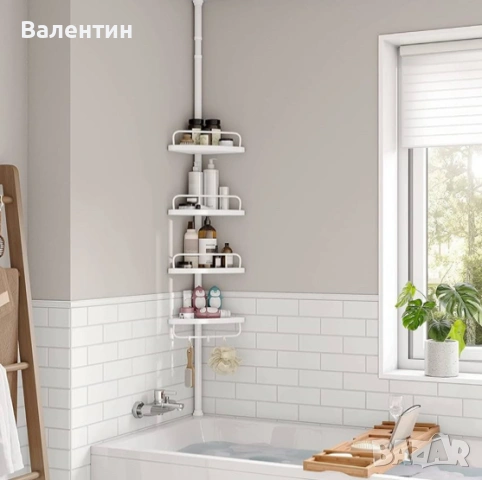 Телескопична етажерка за баня от PVC, снимка 6 - Етажерки - 54659994