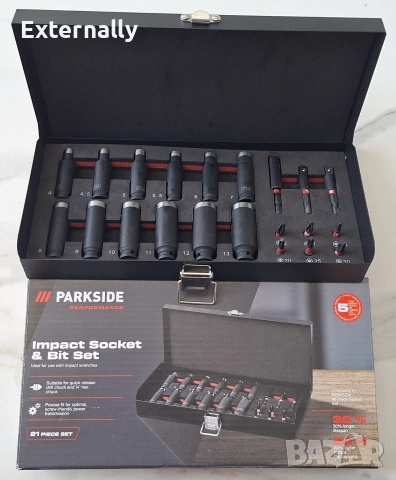 Ударни вложки и битове Parkside Performance Impact Set 21 части – нови, снимка 4 - Други инструменти - 55013905