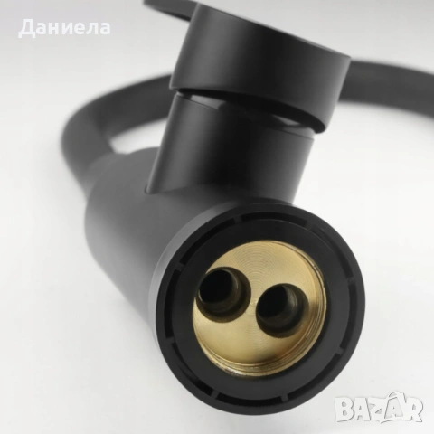 Гъвкав черен кухненски смесител 360° – Стоящ кран за мивка с въртящ чучур и комплект за монтаж, снимка 6 - Други стоки за дома - 54698928