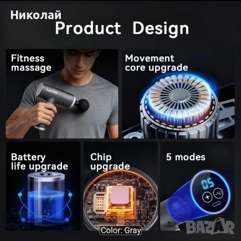 Масажор Lenovo НОВ НЕ РАЗПЕЧАТАН , снимка 6 - Масажори - 54424138