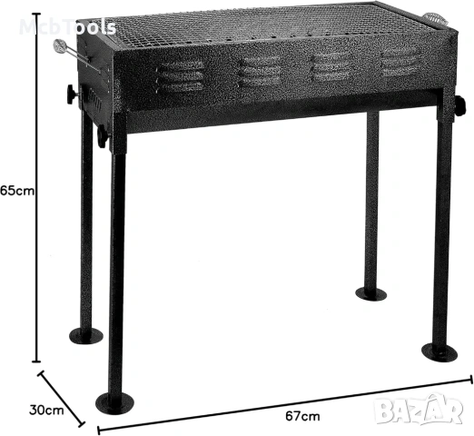 Преносимо сгъваемо голямо барбекю с регулируема височина, снимка 2 - Барбекюта - 54090214