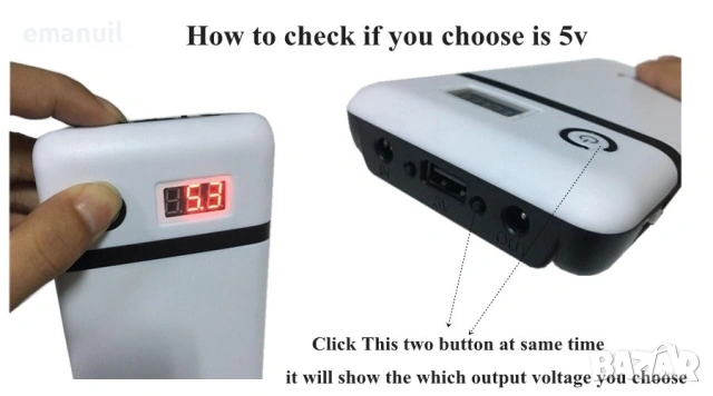 POWER BANK UPS два модела с USB 5V и 3-12V или 3-21V захранване за лаптоп Външна преносима батерия, снимка 11 - Захранвания и кутии - 17994004