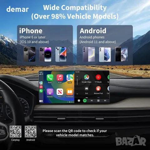 Безжичен CarPlay адаптер, 2-в-1 за Apple и Android (iOS 10+/Android 11+), снимка 5 - Аксесоари и консумативи - 55503042