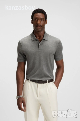 hugo boss silk cotton mens polo shirt - мъжка ЛУКС  куприна-памук тениска Л